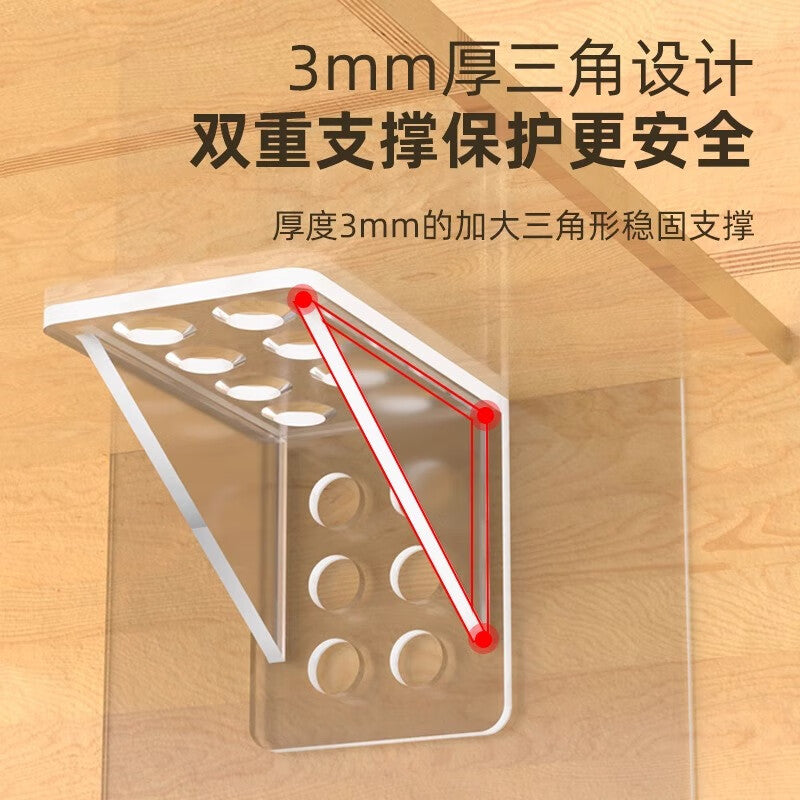 Junwen Shelf Support (8 units), No-drill shelf support, nail-free clip-on cabinet tiered triangular bracket.