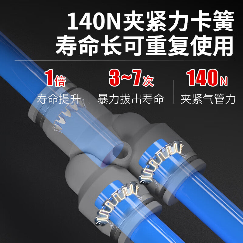 People's PY-Y type equal diameter tee pneumatic fitting, high-pressure hose connector element PY 4