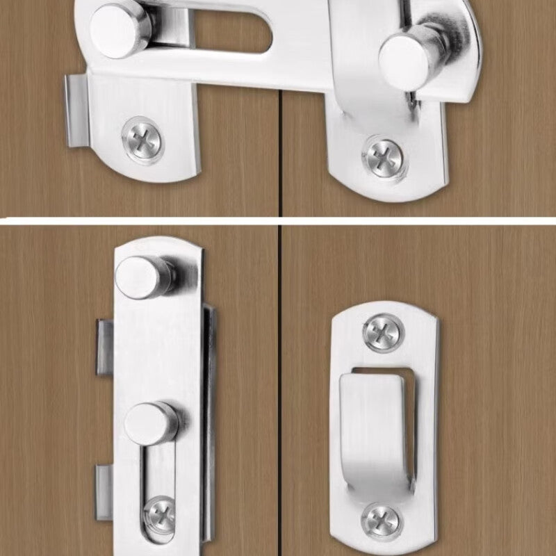 Shanhe Products 90-degree door latch, right angle lock, sliding door bolt, room door lock latch, stainless steel latch, 90-degree extra large size, no drilling required, dual-purpose.