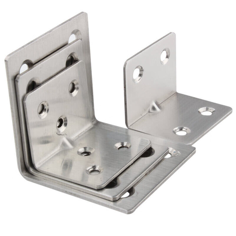 Haisdike Stainless Steel Angle Bracket, Thickened 90-degree Right Angle L-shaped Bracket, Angle Iron Bracket Fixture with Mounting Screws, 4 Holes, 30*38*1.2mm Thick (10 pieces) HKsq-271