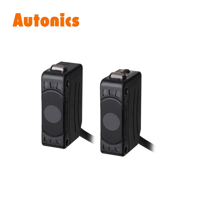 Autonics long-distance photoelectric sensor, through-beam type, detection distance 15m, DC12-24V, NPN, cable 2m, ON when light enters/ON when light is blocked; BJ15M-TDT
