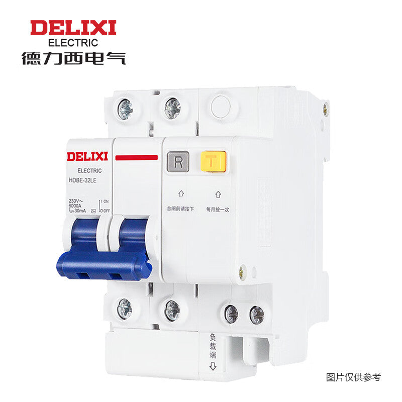 Delixi HDBE-63LE 2P D 32A 6KA 30mA ELE AC 230VAC HDBE32LE2D32 miniature circuit breaker with leakage protection (C)