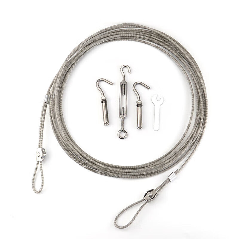 Jingu Lao 304 Stainless Steel Clothesline, Outdoor Tension Clothesline for Drying Blankets, Indoor Steel Wire Balcony Clothes Drying Cable, 18-meter Set