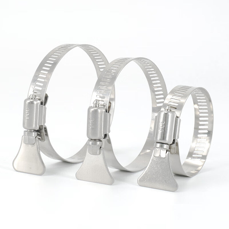 Bingyu BYsy-56 304 Stainless Steel American Style Hose Clamp with Handle, Multi-functional Connector Clamp, Strong Fixing Clamp with Wrench, 52-76mm (1 piece)