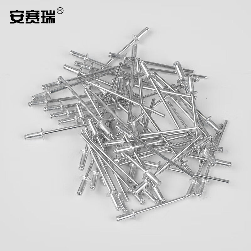 Anselreat Blind Rivets, Aluminum Rivets, Round Head Blind Rivets, Open-Type Rivets, M2.4×10, 100 Pieces, 5K00059