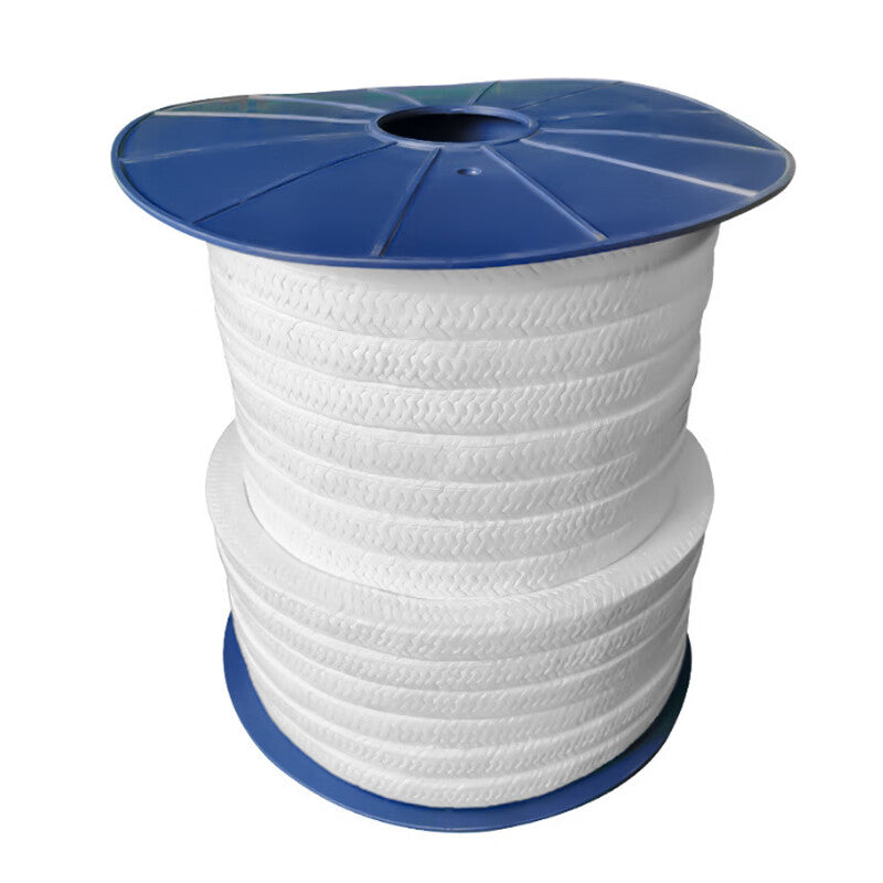 Deqi PTFE Packing, High Pressure, High Temperature, Acid Corrosion Resistant Pump Sealing Rope, Oil-Free Oil-Containing PTFE Packing, White Oil-Free, 4mm*4mm-1m
