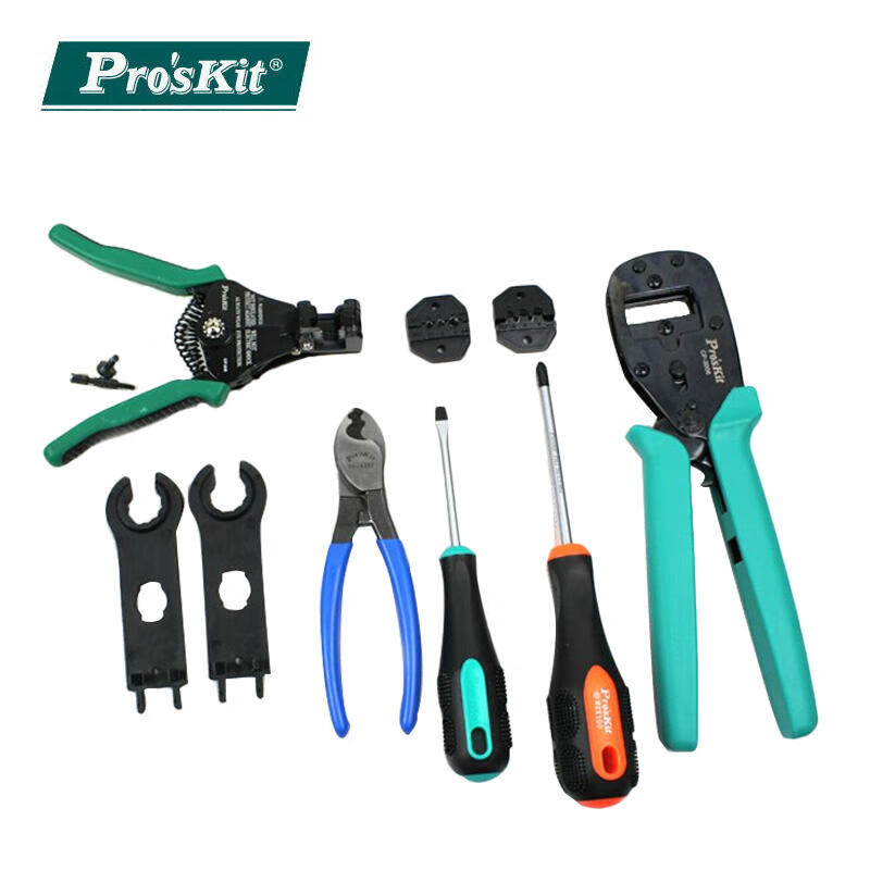 Baogong Solar Cutting, Stripping and Pressing Tool Set, 8 sets/box; PK-2061