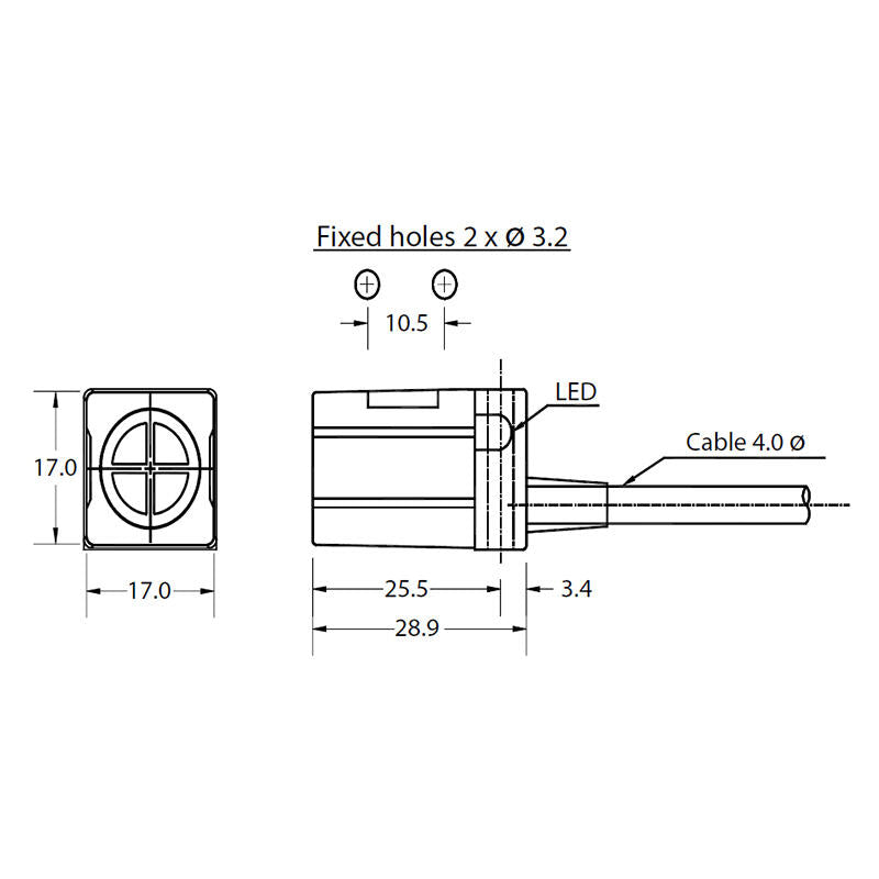 Contrinex Flush/Quasi-Flush Square Inductive Proximity Sensor; DF-AD-603-C1717