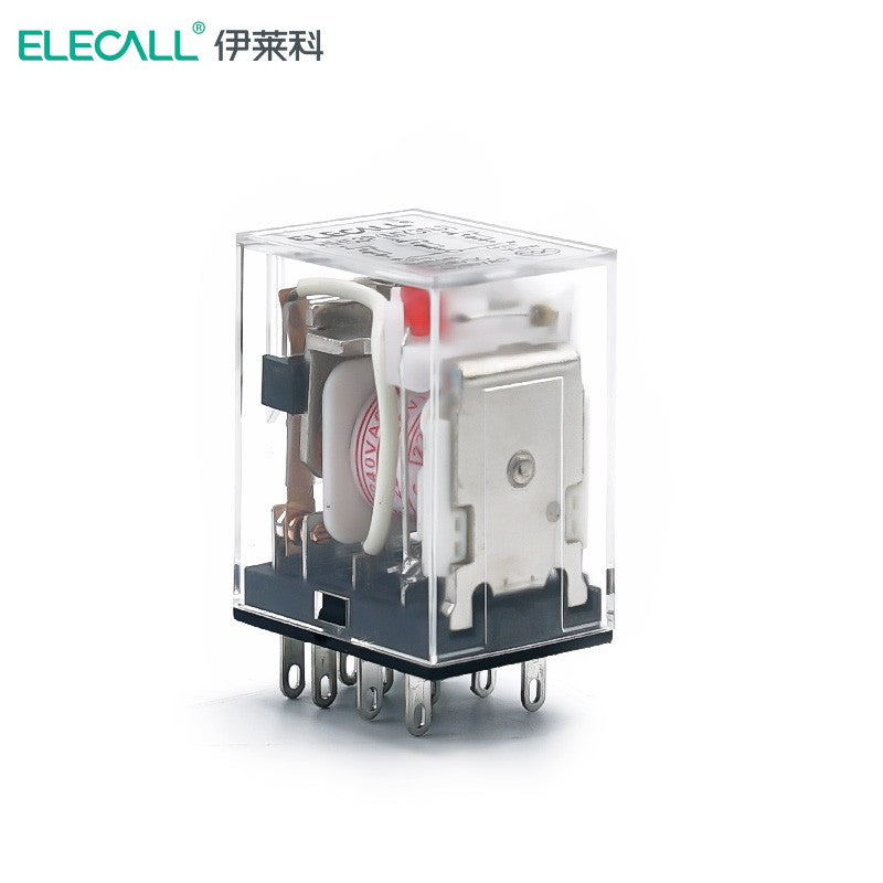 ELECALL HH53P small intermediate relay AC three-open three-closed with light and base electromagnetic relay set 11 feet MY3NJ AC220V