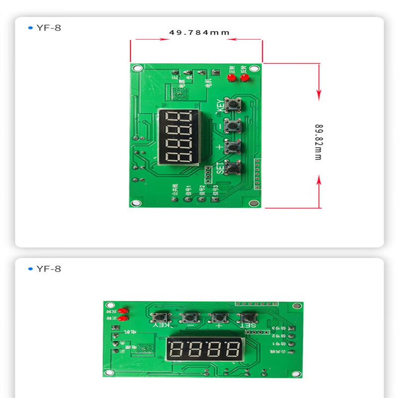 Ouhuayuan 12V/24V DC Brushed Geared Motor Forward/Reverse Module Control Board/Control Unit, Limit Switch, Speed Control and Timing YF-8 + Mini Remote Control