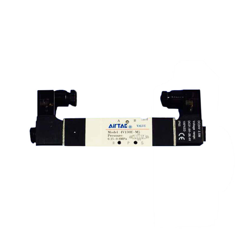 AirTAC internal pilot solenoid valve, 3-position 5-way center-through, dual solenoid, DIN socket; 4V130EM5B