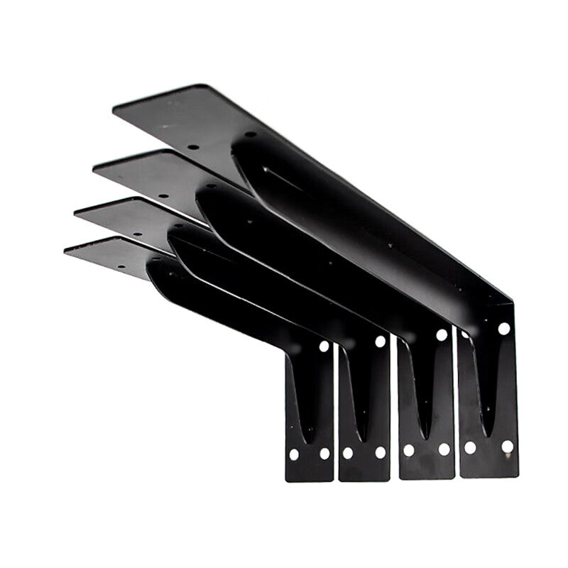 Deqi Thickened Triangular Bracket, Widened Triangular Cold-Rolled Steel Fixed Bracket, Wall Shelf, Shelf Support, Black, 14-inch