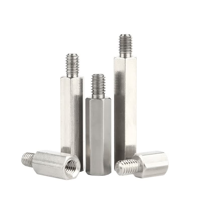 Bocai Single-ended Hexagonal Stud, 304 Stainless Steel, Single-head Support Isolation Post, Chassis Motherboard Copper Stud Screw Connector, M4x10+6 (50 pieces/pack)