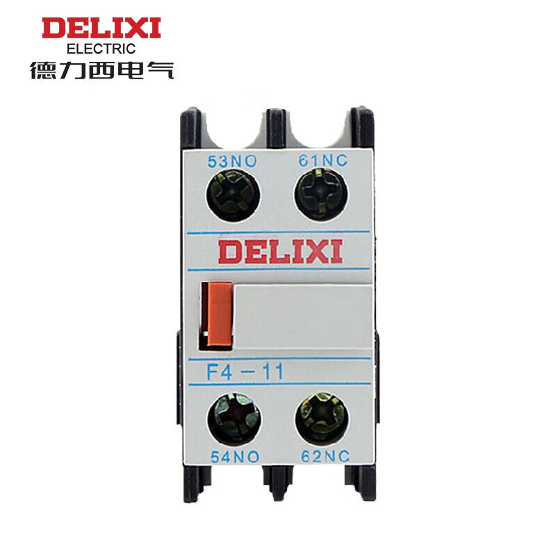 Delixi Electric F4-11 top auxiliary contact RoHS 1NO+1NC top mounting F411 contactor accessories
