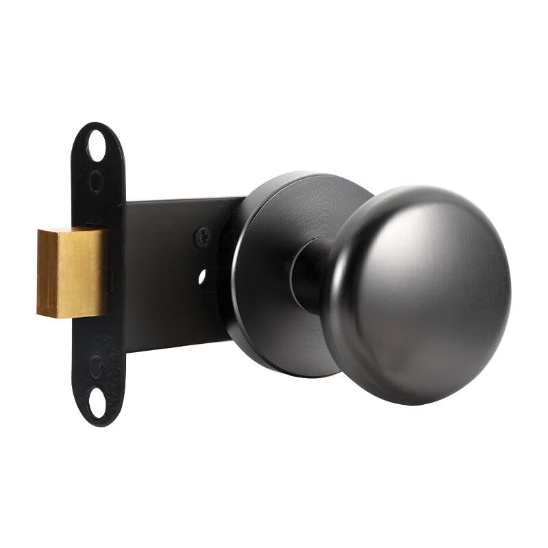 Deqi Zinc Alloy Concealed Door Lock, Bedroom Door Silent Round Lock, Single-Sided Concealed Hand-Turned Lock, Antique Bronze