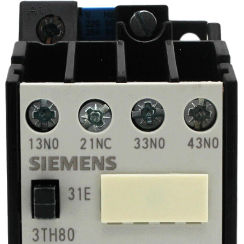 Siemens contactor relay AC50HZ, 220V auxiliary contacts: 2 normally open contacts + 2 normally closed contacts, specification 0 threaded connection; 3TH80220XM0