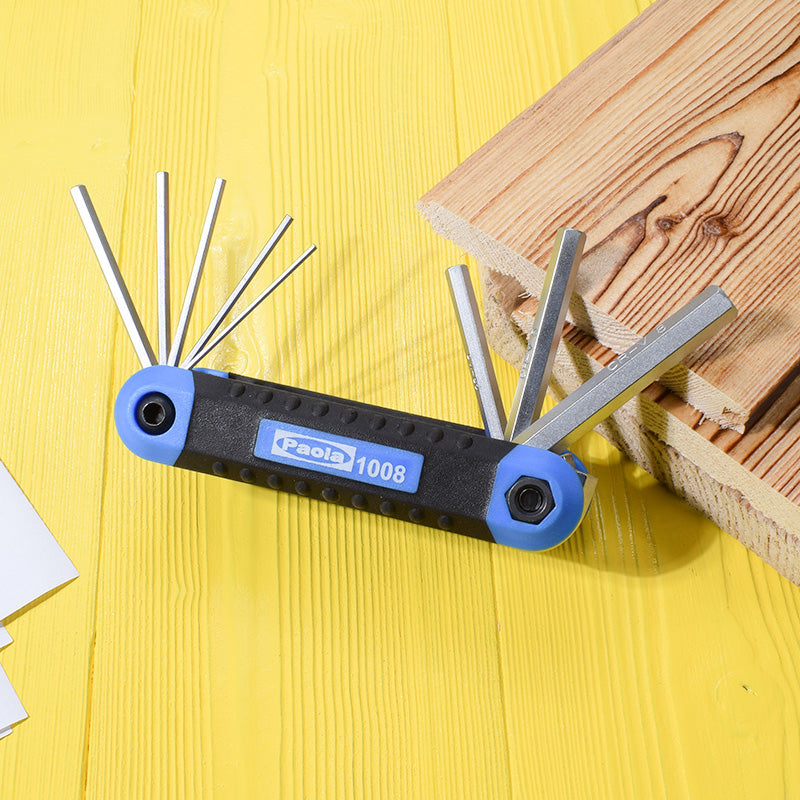 Paola Hexagonal Wrench Tool Set 8-Piece Folding Metric Wrench Set