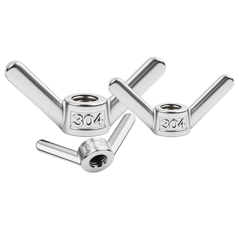 Yonglishang 304 Stainless Steel Hand-Tightening Nuts, Large Ear Nuts, Butterfly Horn Nuts, M8 (2 pieces)