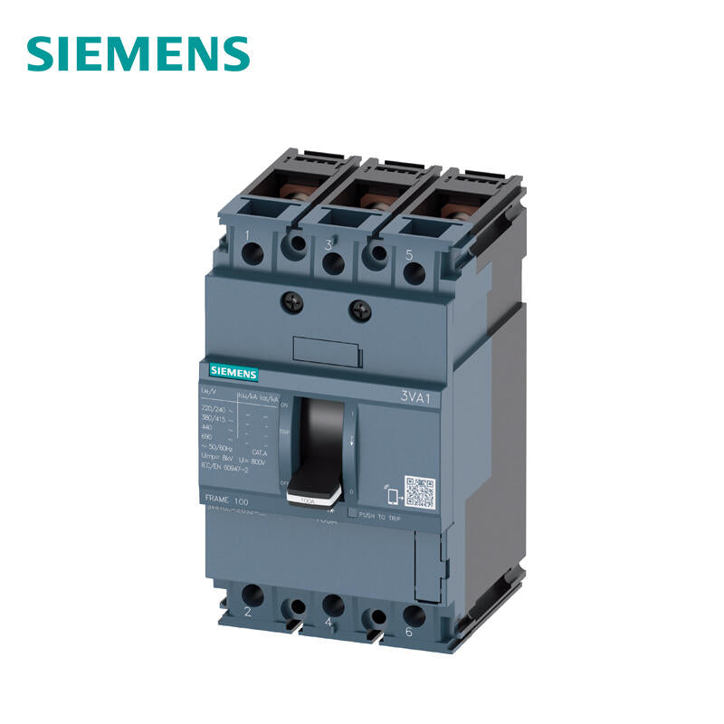 Siemens 3P Molded Case Circuit Breaker, 100A, TM240, 55kA Capacity