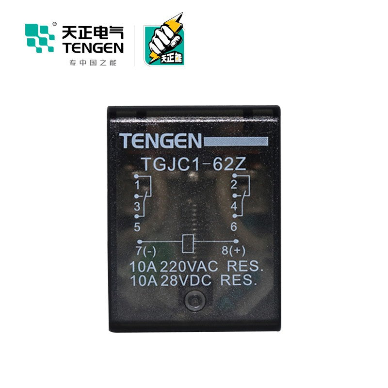 Tianzheng Electric TENGEN TGJC1-62Z DC12V AC small electromagnetic relay with light 340040400148