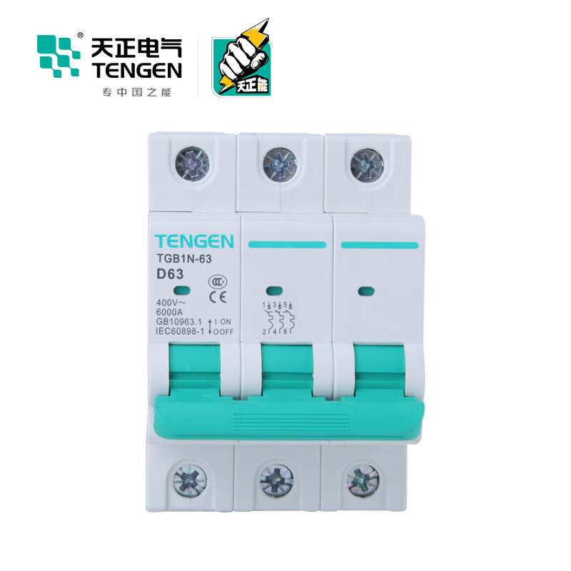 Tianzheng Electric Air Switch TGB1N-63 3P D 63A 6KA 335012800724 Miniature Circuit Breaker