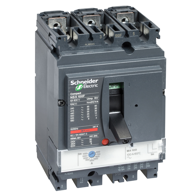 Schneider Electric NSX100N MA2.5 Circuit Breaker for Motor Protection