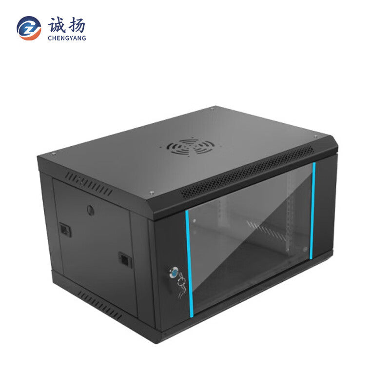 6U Wall-Mounted Network Cabinet with Glass Door - 600x450x300mm