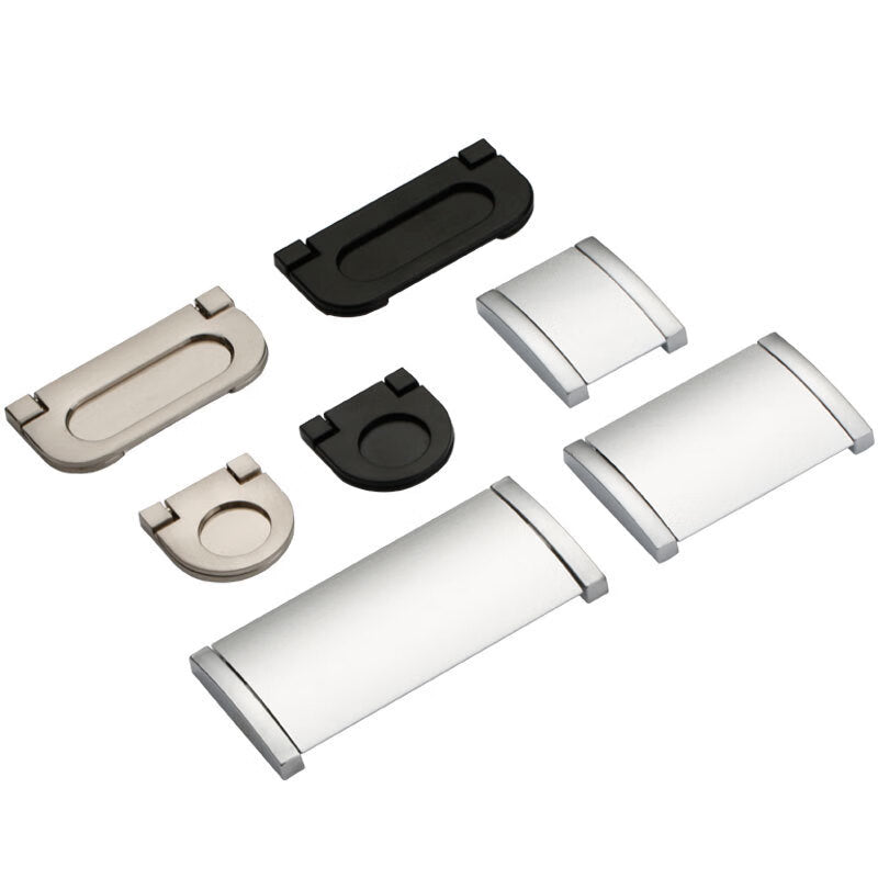 Shanhe Crafts' exposed and concealed flip-top silver drawer handles, modern flip-top handles, concealed buckle handles, furniture hardware accessories, handles, nickel brushed 1753A - small.