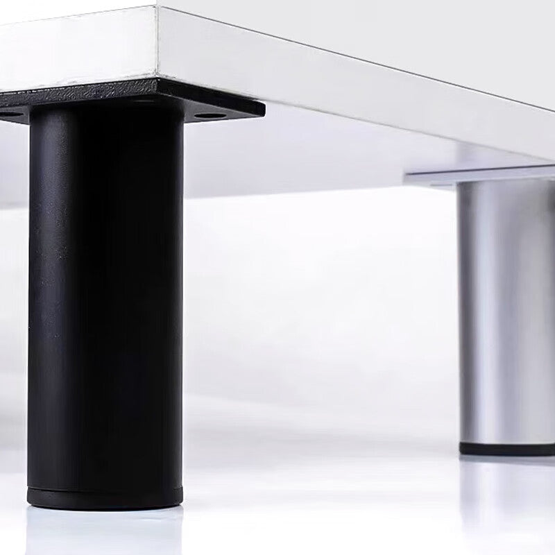 Deqi Aluminum Alloy Cabinet Leg Support, Round Adjustable Metal Furniture Table Leg, Sand Silver, 30cm