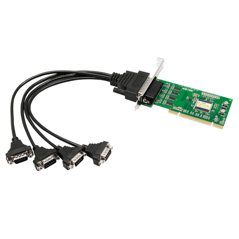 UOTEK PCI to 4-port RS232 high-speed serial port card with interface protection computer serial port expansion card with serial port cable 9-pin com port industrial grade; UT-764