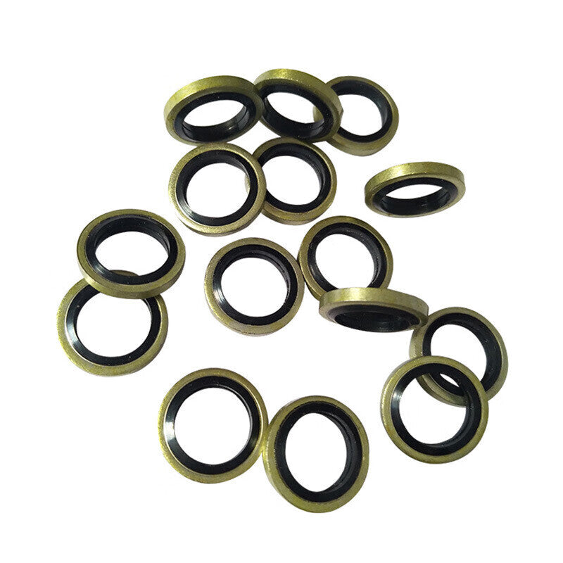 Haisdic HKqy-35 JB982 Rubber-Metal Combination Washer, Nitrile Sealing Gasket, Skeleton Oil Seal (100 pieces per pack), Inner Diameter 8mm