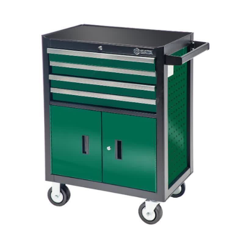SATA 210-piece machine repair tool cart set (including 95125-4 drawer 2-door tool cart); 09925