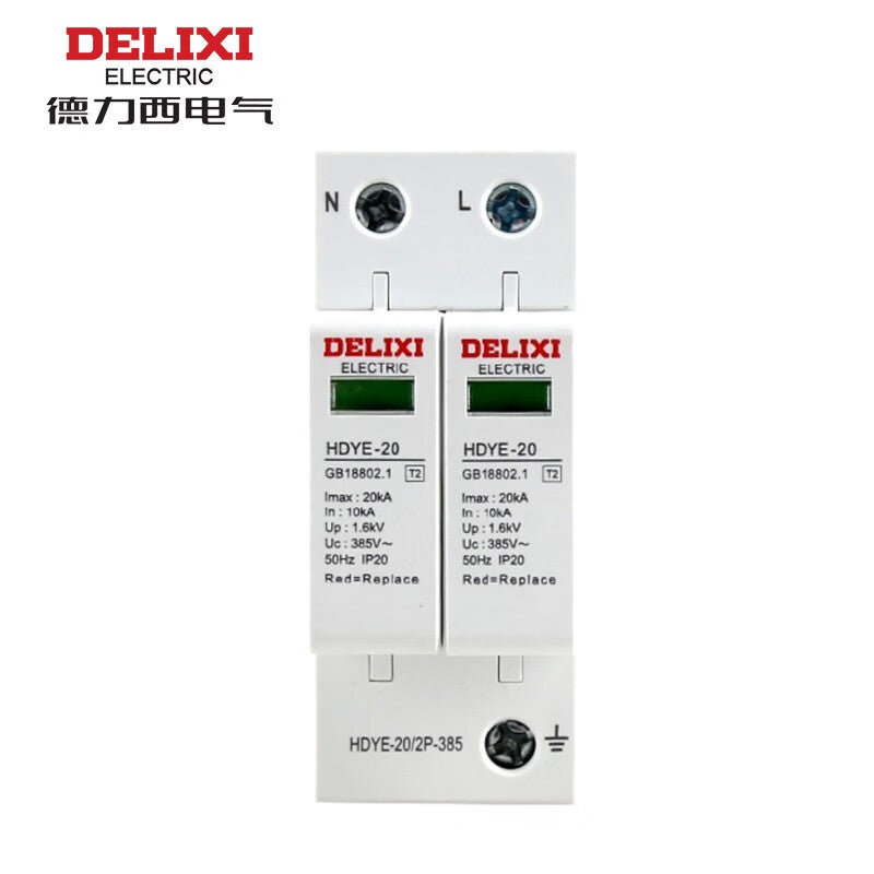 Delixi HDYE202 Surge Protector 2P 20KA 385VAC 1.6KV