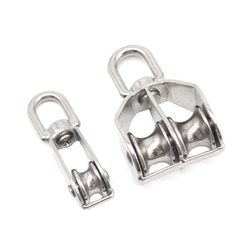 Jingu Lao 304 Stainless Steel Pulley, Hook Wire Pulley, Pull Rope Small Pulley, Lifting Fixed Pulley, Lifting Ring Single Pulley M75 (Single)
