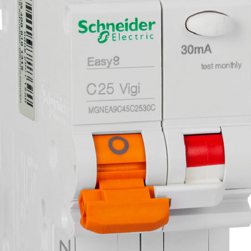 Schneider Electric EA9C45 Circuit Breaker, 1P+N, C10A/30mA/A class