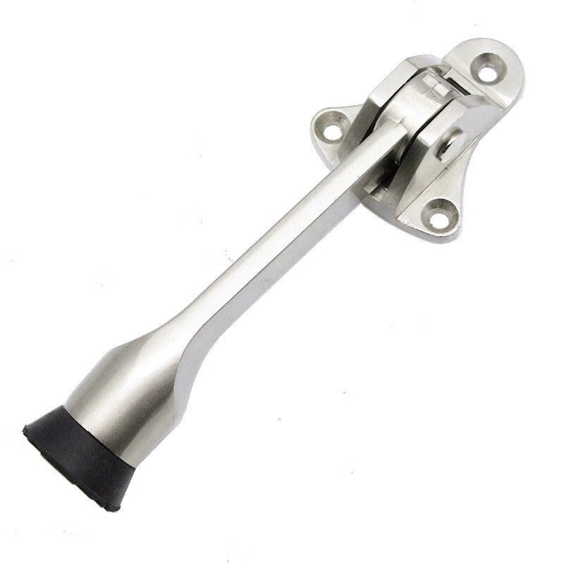 Chuke Foot-operated Door Stopper and Door Positioner - Freely Stops Door Top Rubber Door Stop Door Bumper Horseshoe - Silver