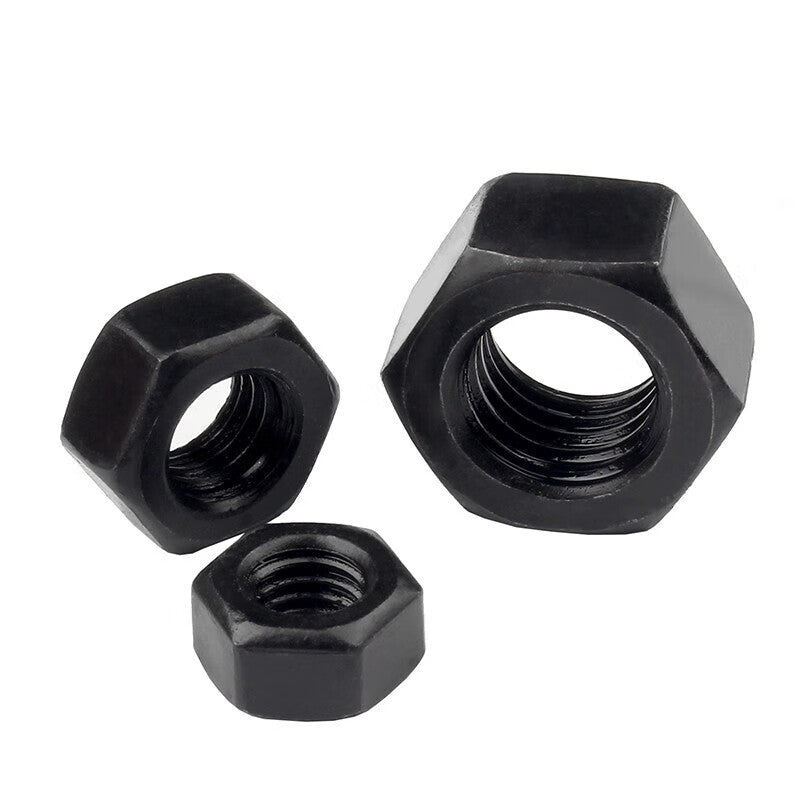 Yongli Shang 8.8 grade blackened hexagonal nuts, high strength screw caps, M6 external hexagonal nuts (100 pieces)