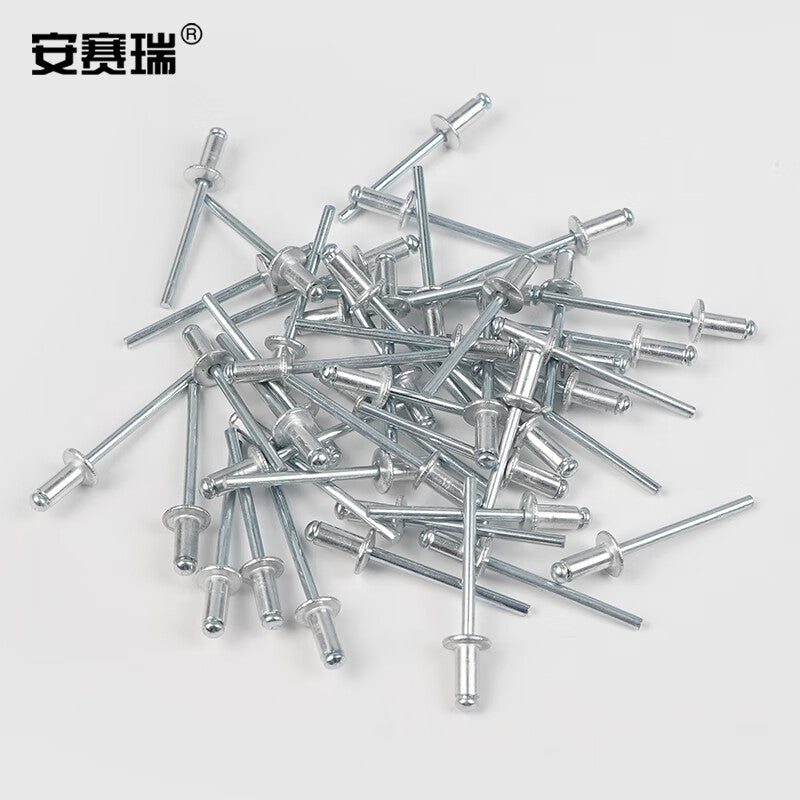 Anselreat Blind Rivets, Aluminum Rivets, Round Head Blind Rivets, Open-Type Rivets, M3×7, 100 Pieces, 5K00061