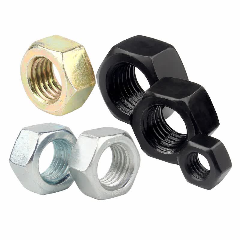 Bocai Hex Nuts, High Strength Hex Nuts and Caps, Iron Black Galvanized Nickel-Plated Nuts, Grade 8 Hot-Dip Galvanized, M24 (10 pieces/pack)