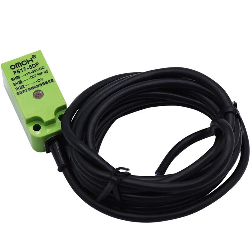 Xinkaichen PS17-5DN/DP DC Three-Wire Proximity Switch NPN/PNP Normally Open/Normally Closed Square Sensor PS17-5DP DC Three-Wire PNP Normally Open (2 units)