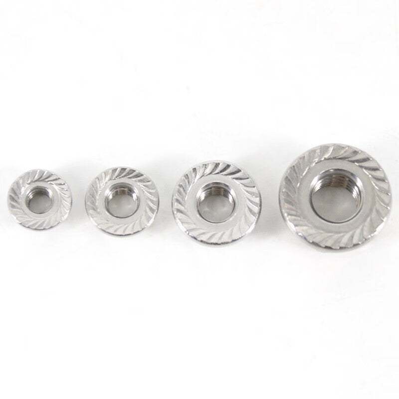 Haisdick 304 Stainless Steel Flange Nuts DIN6923 Nuts, Anti-slip Toothed Nuts M10 (30 pieces) HKsq-281