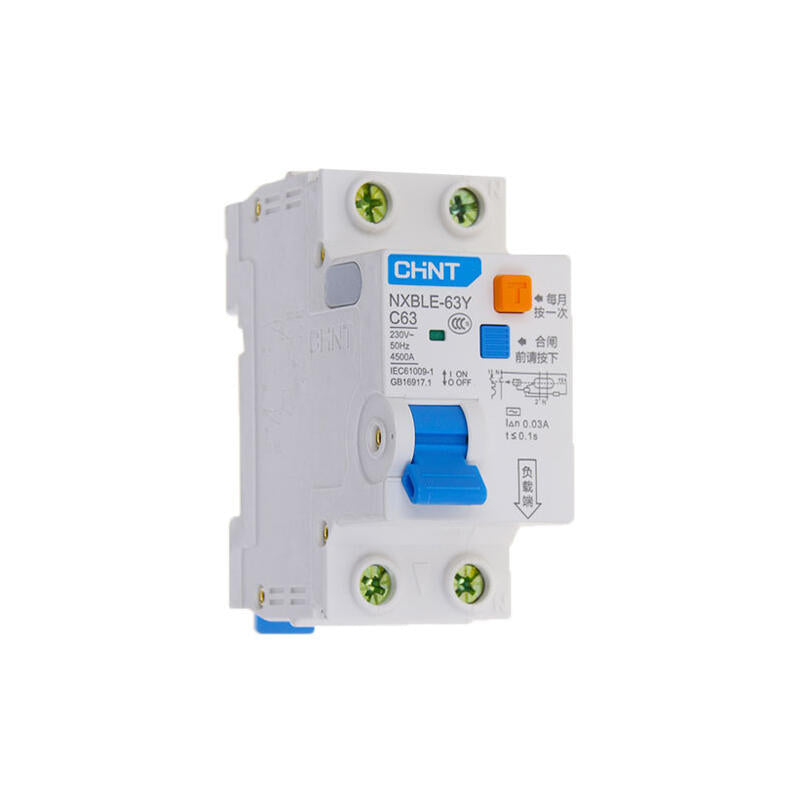 Chint NXBLE-63 residual current action circuit breaker; NXBLE-63 1P+N C63 30mA 6kA