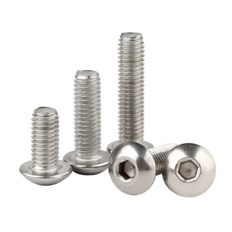 Bocai Pan Head Socket Hex Screws, 304 Stainless Steel Round Head Bolts, Machine Threaded Mushroom Head Semi-Round Head Cylinders, M5x6 (200 pieces/pack)