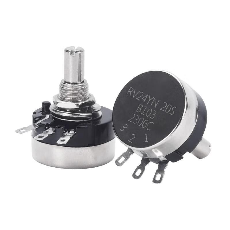 Noran RV24YN 20S Single-Turn Carbon Film Potentiometer, Single-Turn Adjustable Resistor B502 5K Potentiometer + Scale + Knob (1 set)