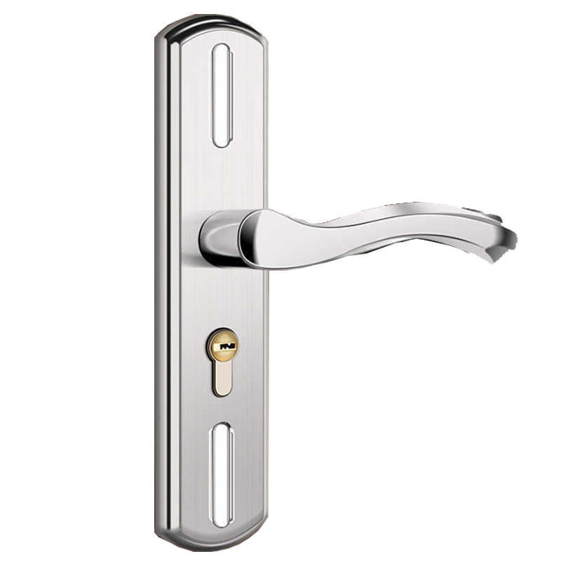 Beginner's bedroom door lock, household universal indoor room door lock, wooden door panel handle, no drilling required, double hole 18 handle.