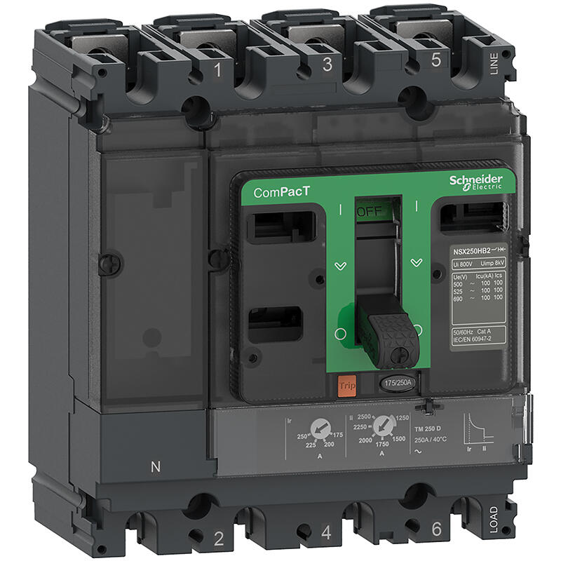 Автоматический выключатель в литом корпусе Schneider Electric NSX100F 36kA AC 4P3D 80A TMD; C10F6TM080