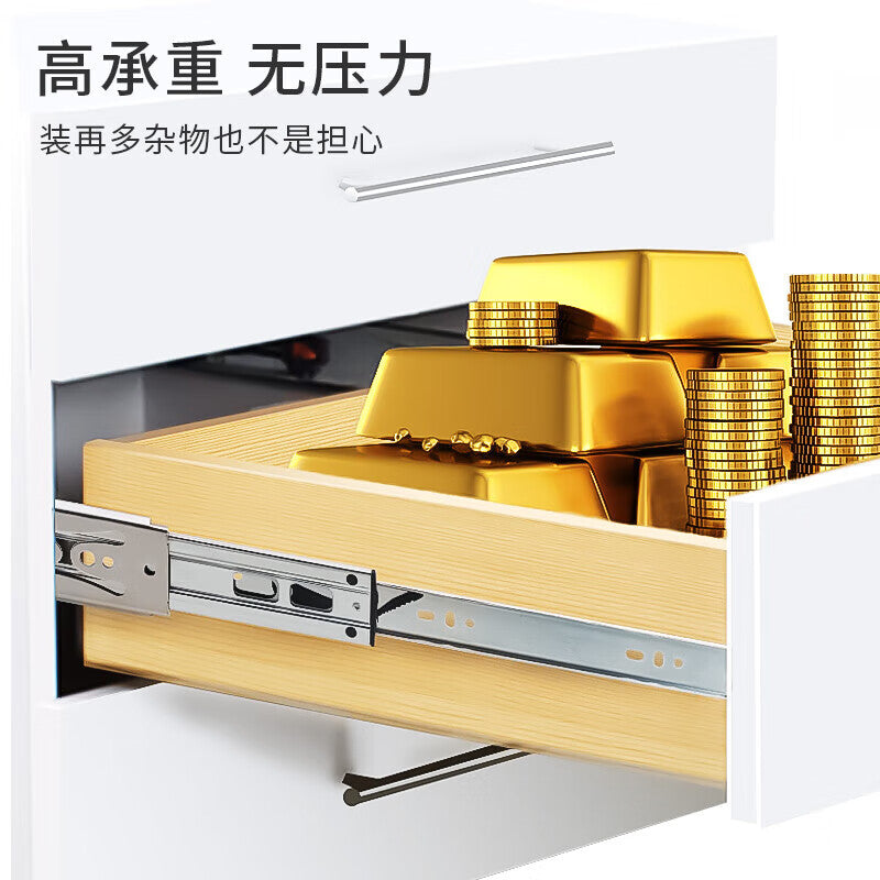 Hettich 300mm drawer slide with damping and buffer, thickened three-section cabinet slide rail KA5632, silver.
