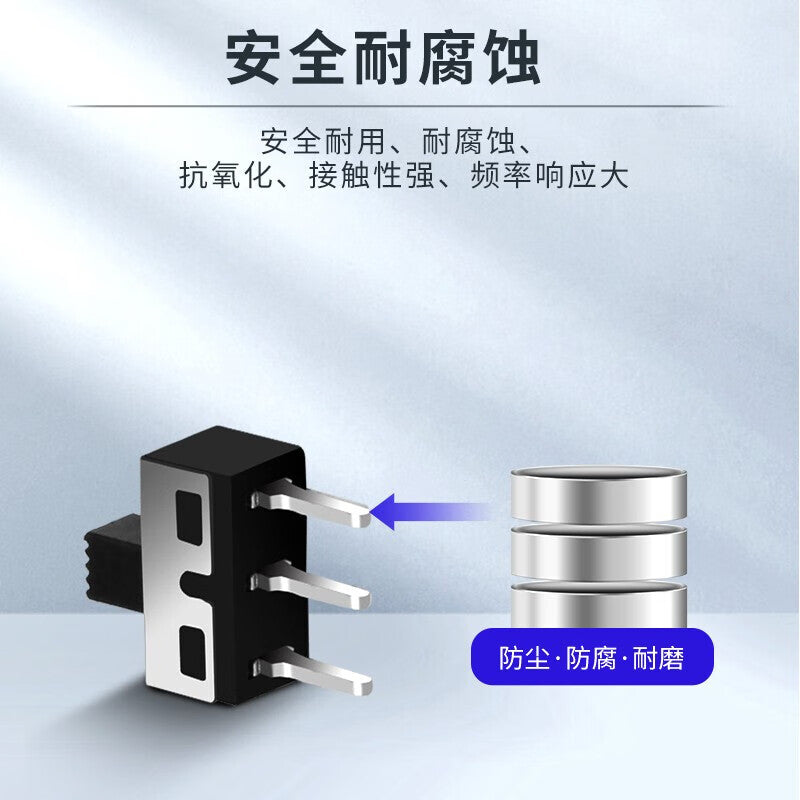 Huijun Toggle Switch, Single/Double Row Straight-In Horizontal Miniature Power Switch with Sliding Position SS-13D07 Toggle Switch - Single Row 4-Pin 3-Position - 10 Pieces