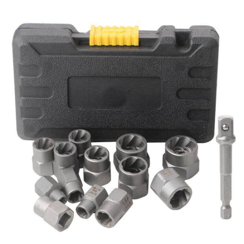 Yanran Nut Extractor, Reverse Thread Socket, Slippery Thread Socket, BBA Anti-theft Screw Removal Set (14 Pieces)