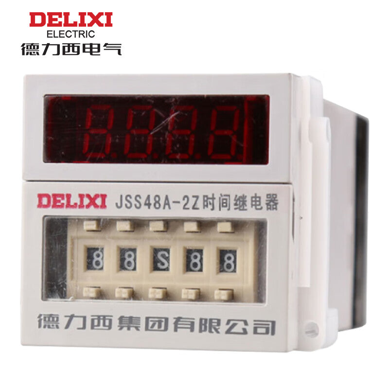 Delixi JSS48A2 Time Relay 3A 220VAC 0.01s-99h 1C/O Panel Mount